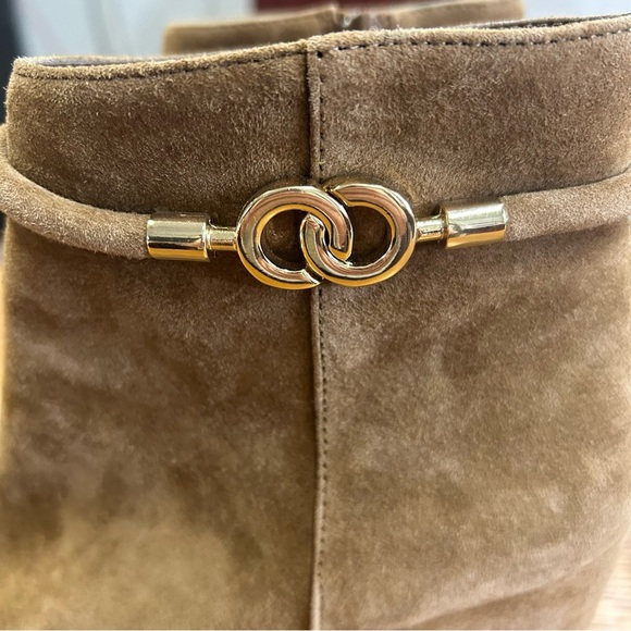 BELLA VITA Women’s Brown Chain Link Diaz Almond Block Heel Leather Booties 7.5M - Picture 4 of 10